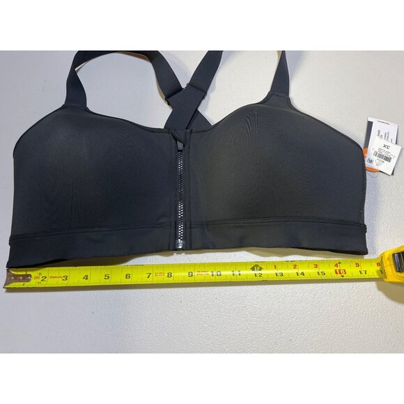 Ideology Womens Size 3X Sports Bra With Zip Front Closure Medium Support Black - Picture 3 of 9